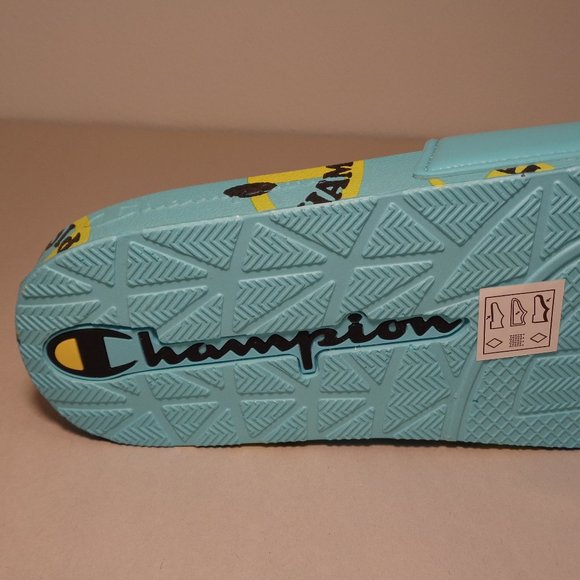 Champion Size 9 M IPO SMILE Aqua Yellow Slide Sandals New Men\'s Shoes main image 10